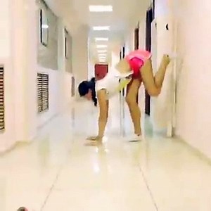 Amazing flexibility of rhythmic gymnasts