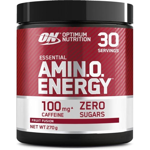 Optimum Nutrition Amino Energy Pre Workout Powder, Energy Drink with Amino Acids, BCAA, L-Glutamine and L-Leucine, Food Supplement with Vitamin C and Caffeine, Fruit Fusion Flavour, 30 Servings, 270g - Original, Double Sticker, Made in UK @ Best Price Online | Jumia Kenya