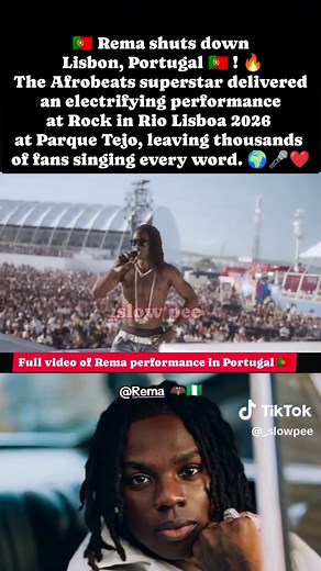 Rema performance at Portugal Rock in Rio Lisboa 2026