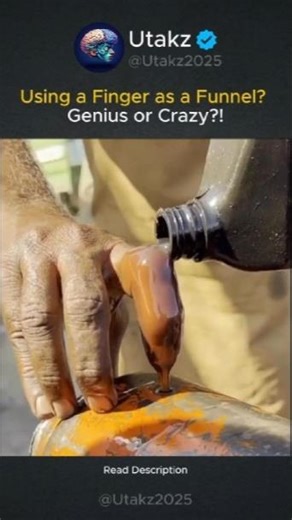 Using a Finger as a Funnel? Genius or Crazy!? 🌚 #interesting #shorts #sciene