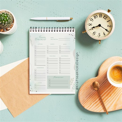 Travel Packing Checklist Printable | Minimalist Travel Planner | Vacation Packing List | Travel Organization Printable | Digital Download - Etsy