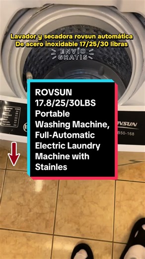ROVSUN 17.8/25/30LBS Portable Washing Machine, Full-Automatic Electric Laundry Machine with Stainless Steel Drum, 110V Compact Washer, Washer and Dryer Combo with Drain Pump for Apartment, Dorms, RV, 400W#portablewashing #washeranddryer #washingmachine #rovsun #lavadora
