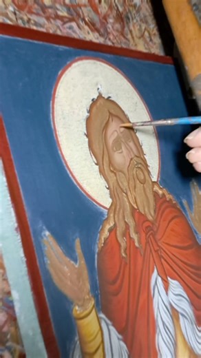 Process of writing the icon of Prophet Elijah