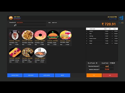 VB.NET - Restaurant Point of Sale POS Full Project VB.NET Using My_Sql Database | Free Source Code