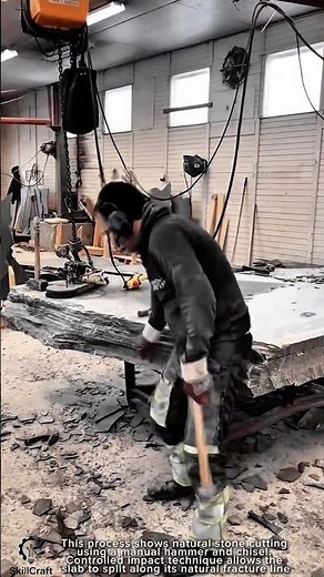 Natural Stone Cutting Work Tool Using Manual Chisel Hammer #worktool
