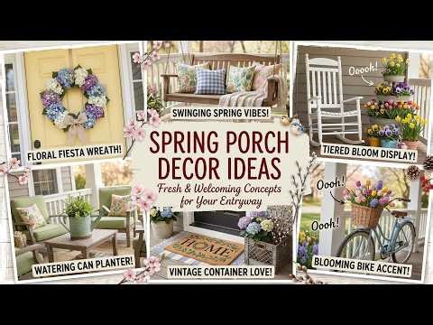Elegant!🌷Spring Front Porch Decor Ideas 2026 DIY Farmhouse Porch Styling with Flowers & Welcome Mat