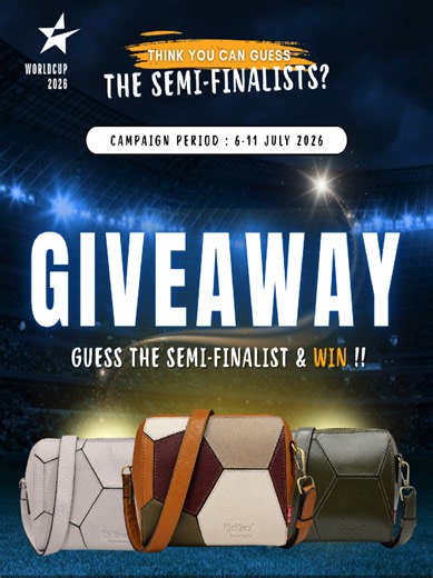 ⚽ WHO MAKES IT TO THE SEMI-FINALS? 👀 Time to put your football knowledge to the test 🔥Our giveaway is NOW OPEN! 🎁 Win a Kickers Hexa Football Bag How to join (easy): ✔ Follow @kickers.malaysia ✔ Like this post ✔ Tag 2 friends drop your prediction in the comments ✔ Comment your 4 country picks below Think you’ve got it right? Let’s see it. 👇Winner will be announced soon… good luck! Terms & Conditions apply. Campaign Period : 6 July - 11 July Deadline : 11 July 2026, 11:59PM Winner Announcemen