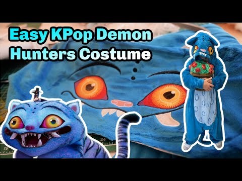 I made a Blue Tiger for my Kid's Halloween Costume - Sewing K-Pop Demon Hunters Derpy Kigu Cosplay