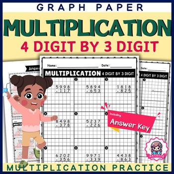 Engaging Multiplication 4 Digit by 3 Digit Graph Paper Worksheets for Precision