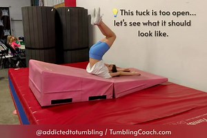 Here are 3 simple drills for athletes who are just beginning their journey into Back Tucks. Here are the 3 PRIMARY goals of these drills: . 1) Build good habits right from the start . 2) Understand the mechanics of setting, order of shapes & rotation . 3) Build comfort with going backwards while maintaining a neutral head position . ⚠️ Do not rush through these steps. Patience and quality reps is the name of the game. Most of these can be set up / modified in a way that uses very little equipmen