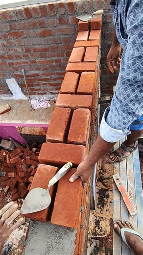 How to build Perfect flemmish bonding brickwall 🧱🧱🧱 #shorts #brickwork