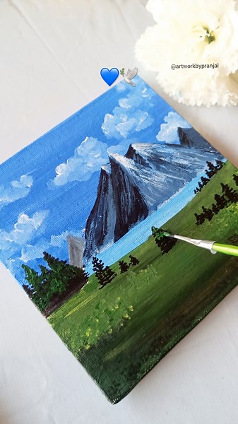 Acrylic Landscape painting tutorial 💙