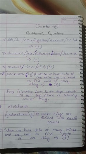 #class 10# maths# chapter 4 #quadratic equation notes #study
