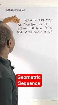 Finding the common ratio of à Geometric Sequence #sequence ##geometry #gpadlearnmaths #stem #maths