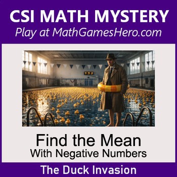 Find the Mean with negative numbers | Digital CSI Math Mystery Game