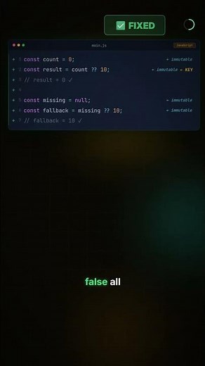JavaScript's || breaks on zero (use ?? instead) ⚡