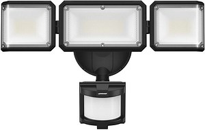LEPOWER 42W LED Security Lights Motion Sensor Outdoor Light, 4200LM Dusk to Dawn Flood Light, Innovative Head Design, 3 Modes, 5000K, IP65 Waterproof, 3 Head Motion Detected for Garage, Yard