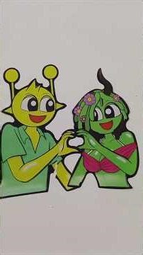 Simon & Vineria 💚 Cute Alien Love Story 👽✨ #shorts