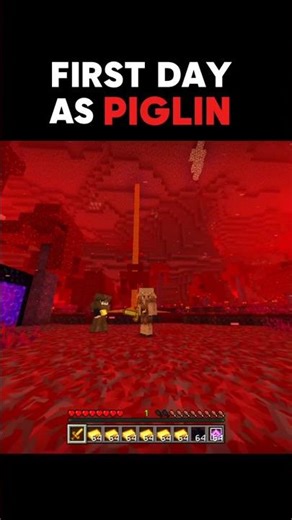 First Day As A PIGLIN In Minecraft 😭🤯 #shorts #viral