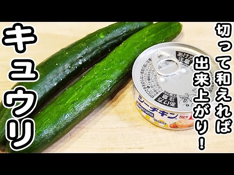 【キュウリとツナ缶のレシピ】美味しすぎるキュウリのツナマヨ和えの作り方！ご飯ともパンとも相性バッチリな絶品おかずの作り方/きゅうりレシピ/ツナ缶レシピ/簡単おかず/作り置きおかず