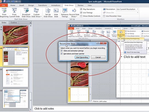 How to sync audio with powerpoint slides and make a video