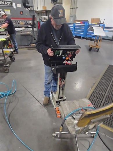 The hemming brake may be down… but confidence is still running strong. Mike’s got it 💙 Every shop needs a Mike. We are blessed. ❤️