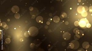 Gold Bokeh Background Animation. Looping animated lens light leaks bokeh background with a shiny golden particle effect. Suitable for text backdrop or message video background. Features 4K and Looped