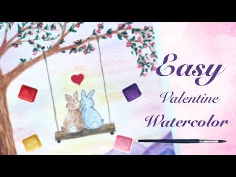 Easy Valentine Watercolor for Beginners (Step-by-Step Tutorial)