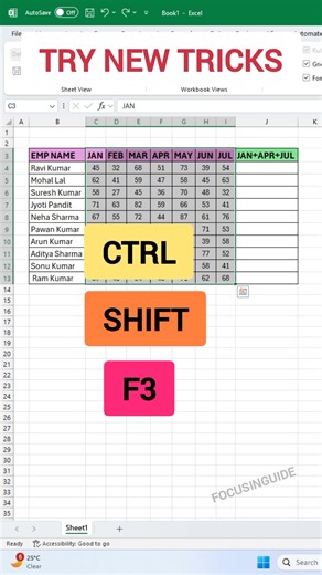 Sale Sum Tricks in Excel | Easy Method to Calculate Total Sales #focusinguide #ExcelTricks #ExcelTutorial #ExcelFormula #ExcelTips #ExcelSum #SalesReport #MSExcel #LearnExcel #ExcelShortcuts #ExcelTraining | Focusinguide