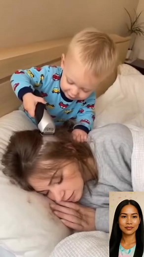 Die Mutter schläft, der Sohn stiehlt ihr die Haare #fyp #cookin | Wissen das Spaß macht