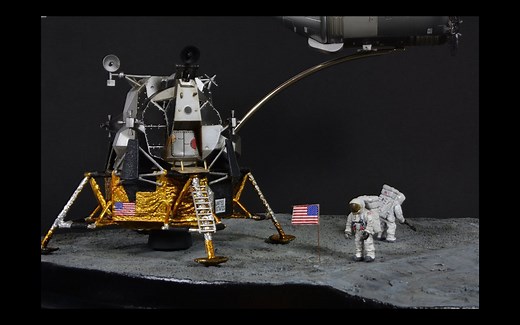 【PLASMO】比72比例Nasa模型Apollo阿波罗11号登月场景模型制作