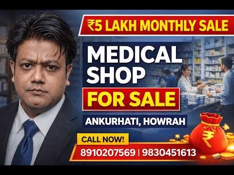 Running Medical Shop for Sale in Ankurhati Howrah 💊 | ₹5 Lakh Monthly Sale | Doctor Chambers |