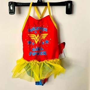 NWT! Girls Wonder Woman One Piece Bathing Suit! Size 2T