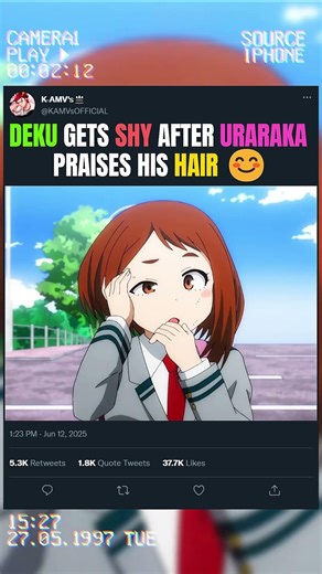 DEKU GETS SHY AFTER URARAKA PRAISES HIS HAIR 😊 | #anime #animeedit #myheroacademia