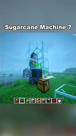 Minecraft Starter Sugarcane Farm 🌱 | Easy Automatic Sugar Cane Machine Tutorial #shorts #minecraft