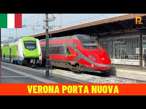 Verona Porta Nuova Railway Station - Trainspotting and Aerial View - Italy