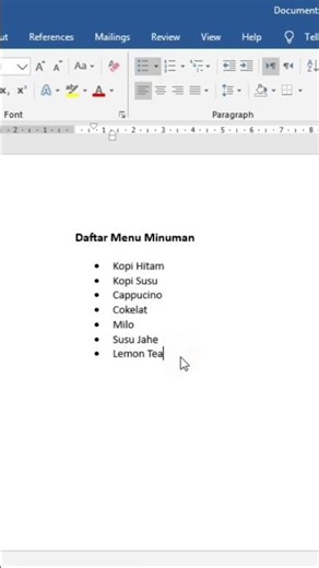 How to add bullets in Microsoft Word 2016