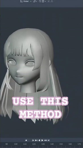 Use This Method For EASY Anime Hair in Blender #blender3d #blendertutorial