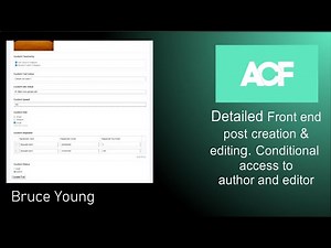 Detailed video showing Front end form submissions to create posts with ACF and Oxygen. No coding.