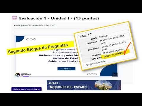 2do Bloque Preguntas Evaluación 1 - Unidad I : Nociones del Estado | Modulo I Inducción Docente 2026