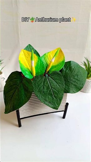 DIY Artificial Mini Plant 🪴 Using Tissue paper ✨ #anthurium #diy #artscraft #shortsviral #plant