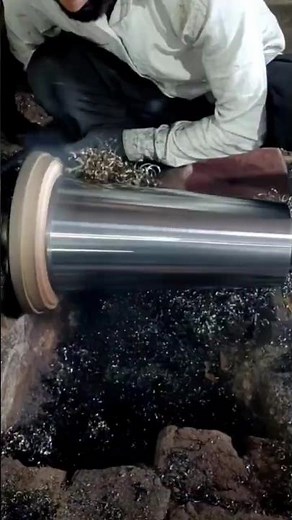 Amazing Heavy-Duty Lathe Turning Process! Precision Steel Shaft Machining with Exceptional Surface