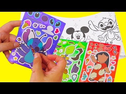 Coloreamos escenas con pegatinas de caras de Lilo y Stitch