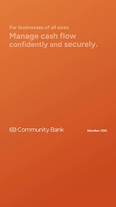 For businesses of all sizes, we have checking, savings, and corporate cards to help you manage cash flow with confidence. | Community Bank, N.A.