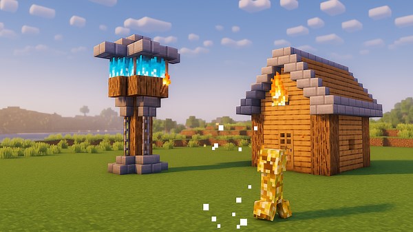 How to Build a Defense Tower in Minecraft 🛡️ | Survival Protection Build Tutorial