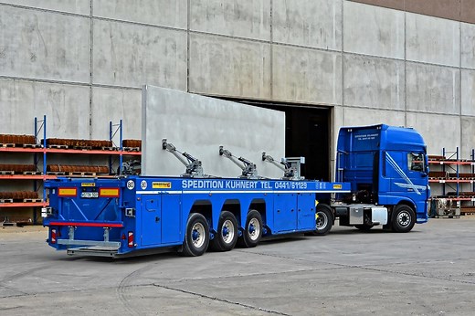 Inloader semi-trailer for precast concrete elements - PrefaMAX