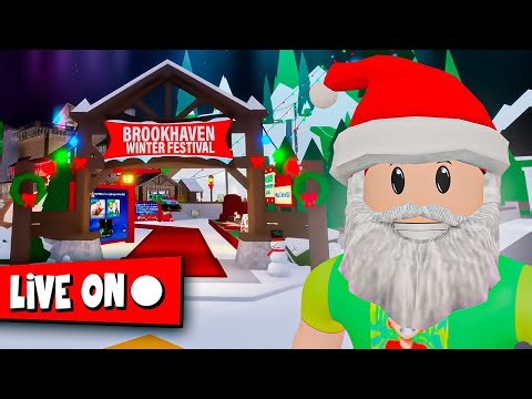 LIVE Brookhaven: JOGANDO a ATUALIZAÇÃO de NATAL (Roblox) 🎅🤶🎄