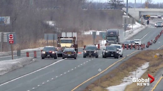 Trucker protests: Police close Fort Erie bound lanes of QEW as convoy heads towards Peace Bridge
