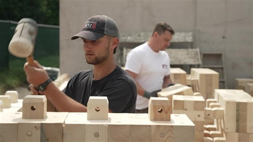 Eco-friendly homes from wooden building blocks
