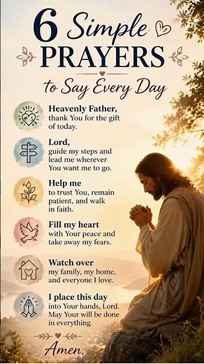 6 Simple Prayers to Say Every Day | Daily Catholic Prayer for Peace, Guidance & Protection #shorts